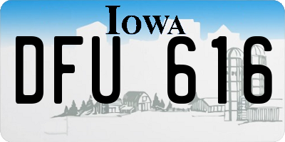 IA license plate DFU616