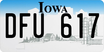 IA license plate DFU617