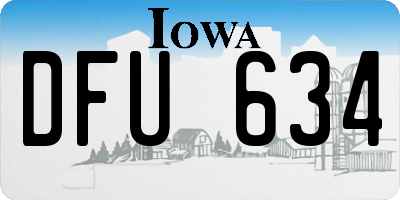 IA license plate DFU634