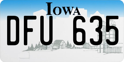 IA license plate DFU635