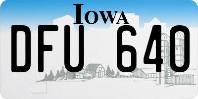 IA license plate DFU640