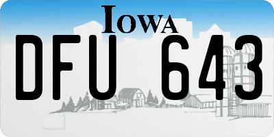 IA license plate DFU643