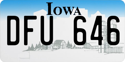 IA license plate DFU646