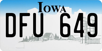IA license plate DFU649