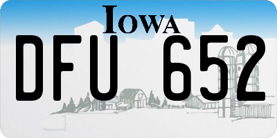 IA license plate DFU652