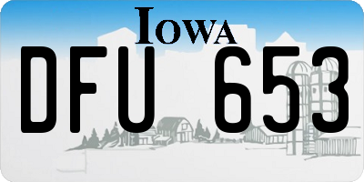 IA license plate DFU653