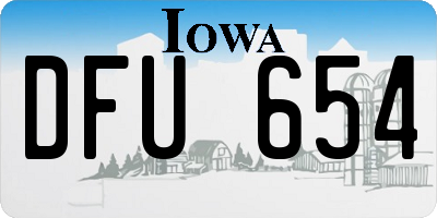 IA license plate DFU654