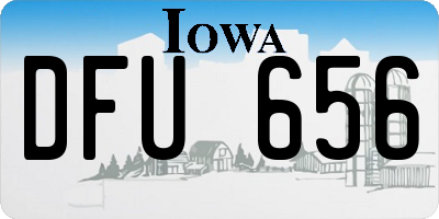 IA license plate DFU656