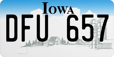 IA license plate DFU657
