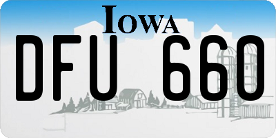 IA license plate DFU660