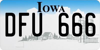 IA license plate DFU666