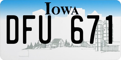 IA license plate DFU671