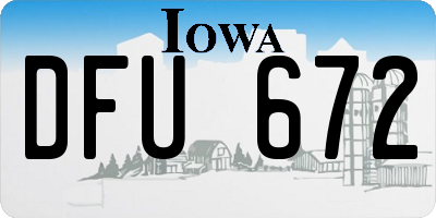 IA license plate DFU672