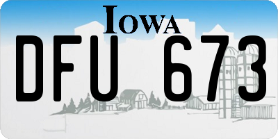 IA license plate DFU673