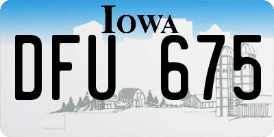 IA license plate DFU675