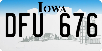 IA license plate DFU676