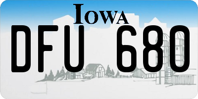 IA license plate DFU680