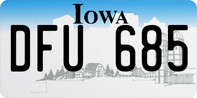 IA license plate DFU685