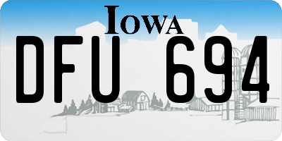 IA license plate DFU694