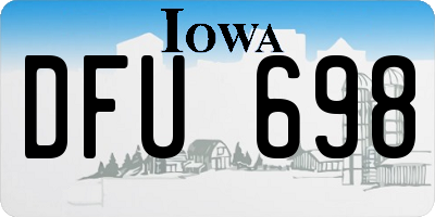 IA license plate DFU698