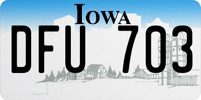 IA license plate DFU703