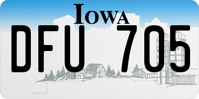 IA license plate DFU705