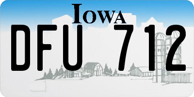 IA license plate DFU712