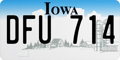 IA license plate DFU714