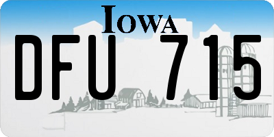 IA license plate DFU715
