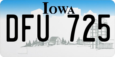 IA license plate DFU725