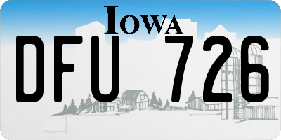 IA license plate DFU726