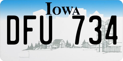 IA license plate DFU734