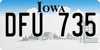 IA license plate DFU735