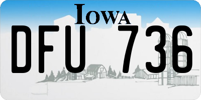 IA license plate DFU736