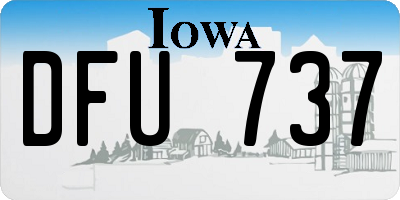 IA license plate DFU737