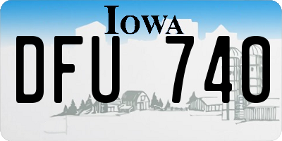 IA license plate DFU740