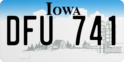 IA license plate DFU741