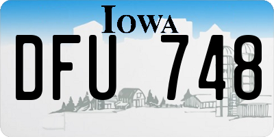 IA license plate DFU748