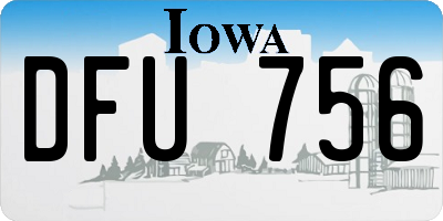 IA license plate DFU756