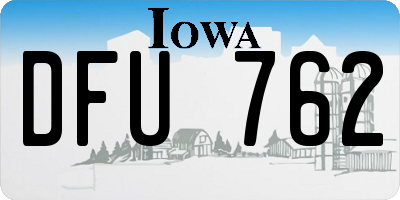 IA license plate DFU762