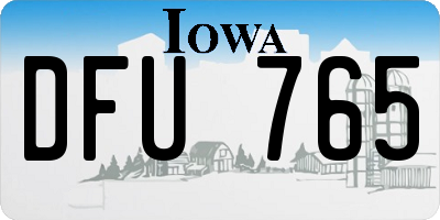 IA license plate DFU765