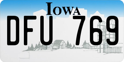 IA license plate DFU769