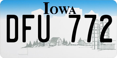 IA license plate DFU772