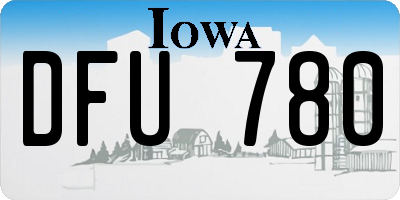 IA license plate DFU780