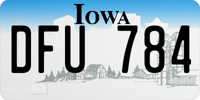 IA license plate DFU784