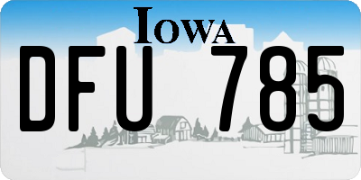 IA license plate DFU785