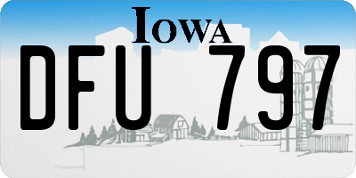 IA license plate DFU797