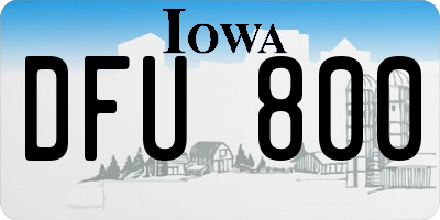 IA license plate DFU800