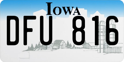 IA license plate DFU816