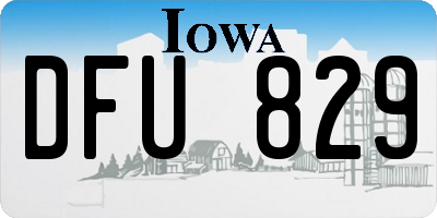 IA license plate DFU829